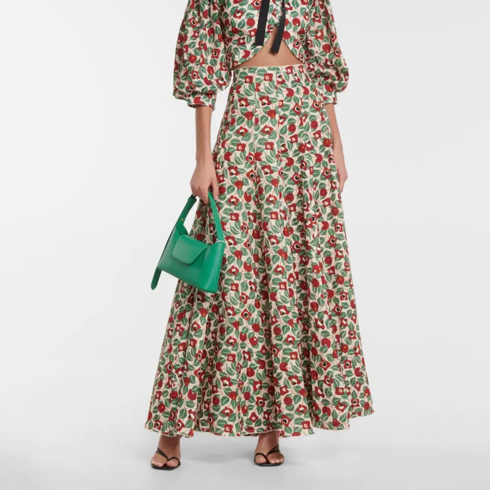 AGUA BY AGUA BENDITA
Mimosa high-rise linen maxi skirt